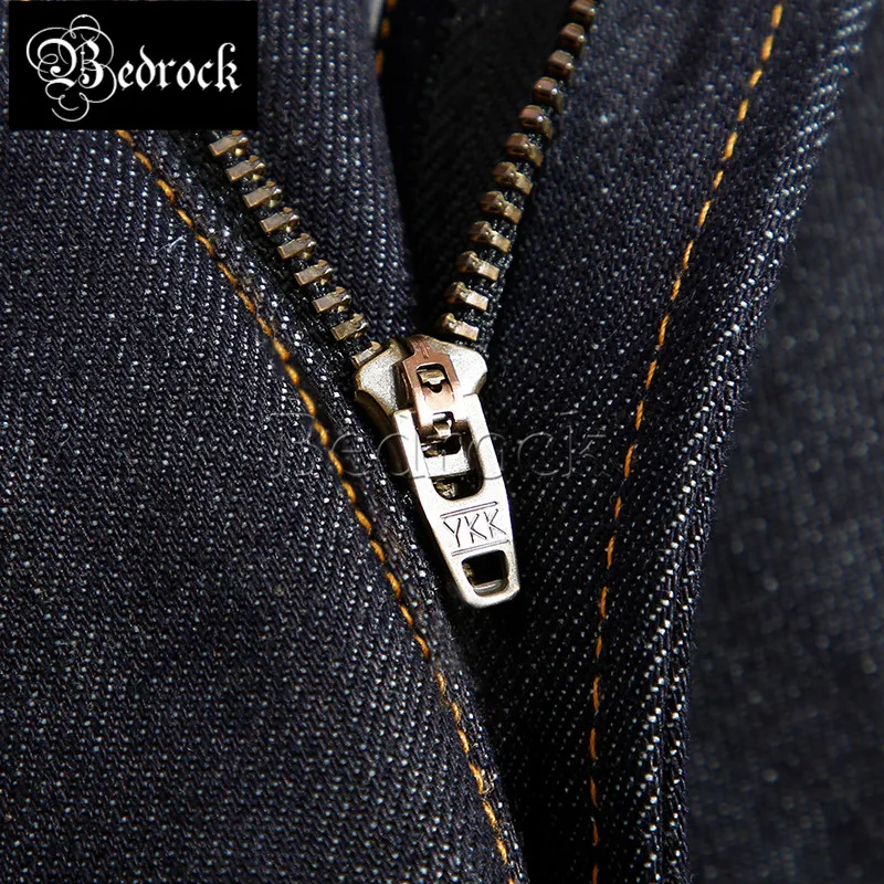 14oz original color cattle jeans style straight loose fashion tough trend trousers for men red line denim jeans