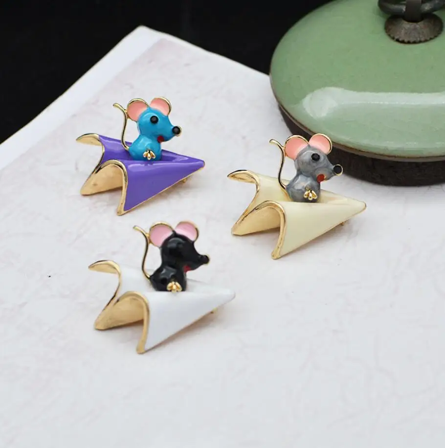 Жемчужная брошь в форме мыши булавки броши шляпы сумка подвеска значок Стразы
