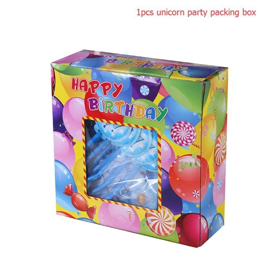 hand packing box Единорог тема вечерние Unicornio одноразовая посуда Единорог Декор поставки День Рождения украшения Дети Единорог вечерние сувениры - Цвет: hand packing box