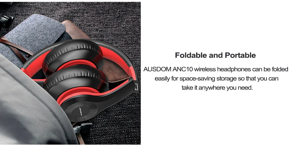 AUSDOM ANC10, новинка, активные наушники с шумоподавлением, Bluetooth, Hi-Fi, глубокий бас, складные, с микрофоном, ANC, беспроводная гарнитура для музыки