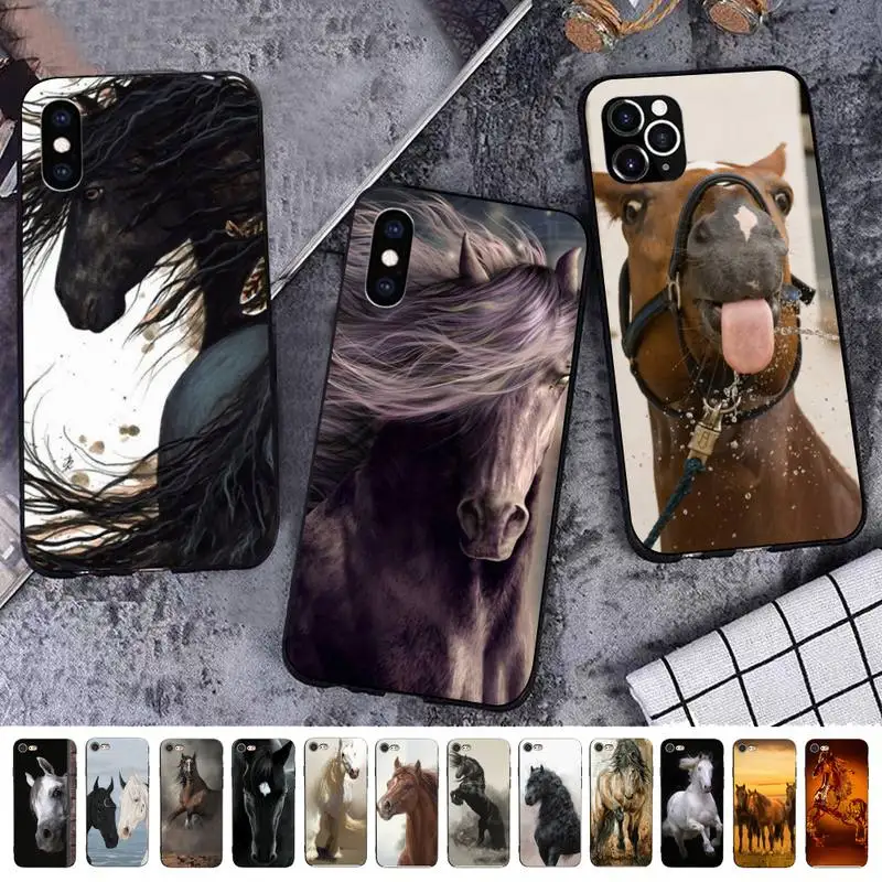 

Babaite Horse animal painting pattern Phone Case for iPhone 11 12 13 mini pro XS MAX 8 7 6 6S Plus X 5S SE 2020 XR case