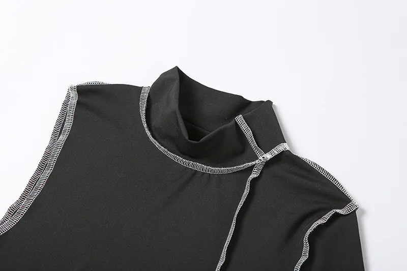 

Sporty Two Piece Set One Shoulder Crop Top Flare Stacked Leggings Fitness Clothes Women Sexy Casual Outfits Autumn Matching Sets