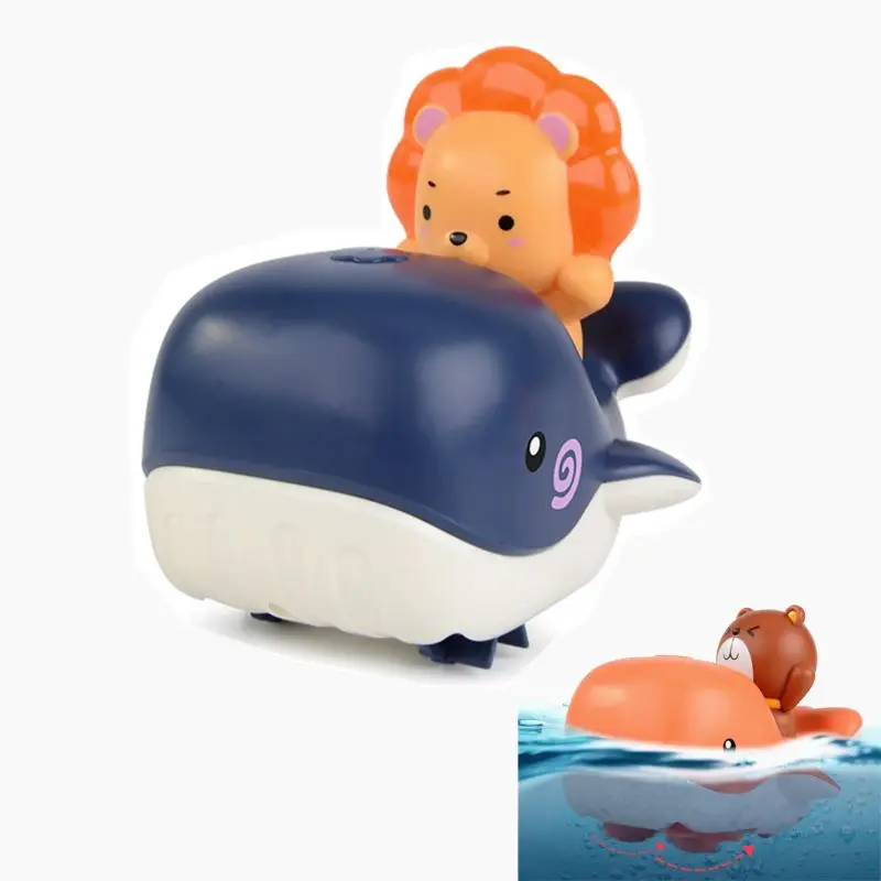 

On A Whale Bathing Toys Wind Up Car Play Water Pool Shower Bathroom Baby Kids Pool Accessories Baby Play In Water Toys
