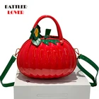 Pumpkin Shape Women Leather Patchwork Embroidery Handbags for Female Shoulder Crossbody Messenger Bag Femme Totes Cartoon