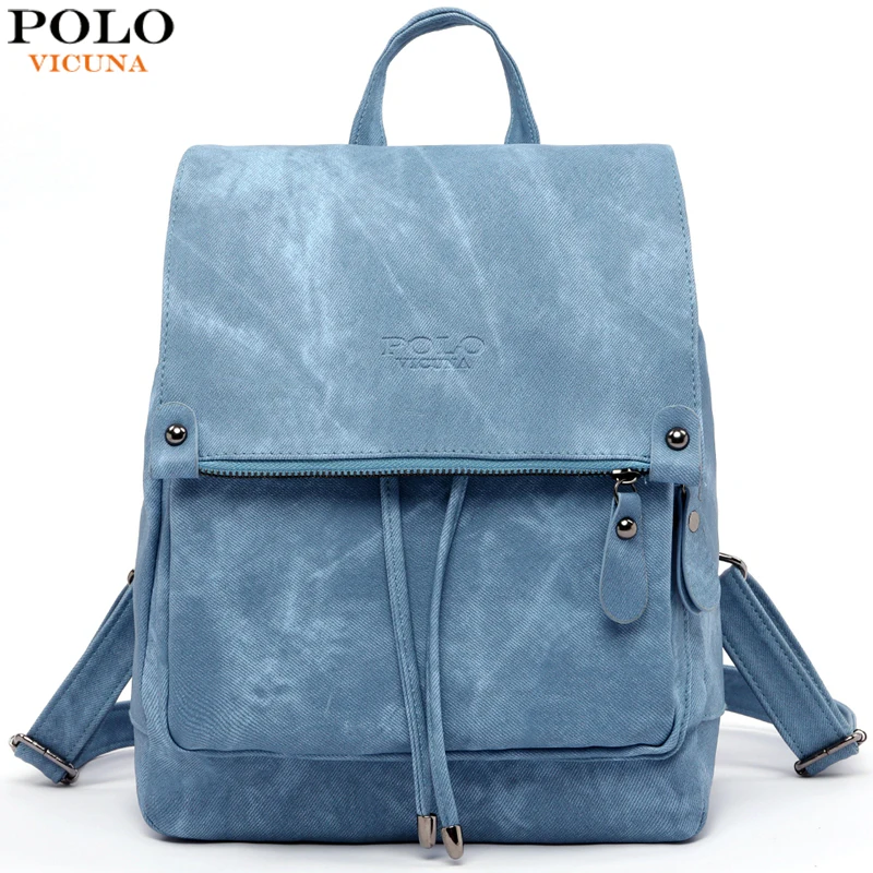 VICUNA POLO модный бренд Матовый кожаный рюкзак на шнурке для женщин стильные женские