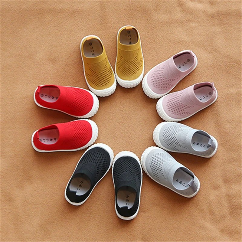 Детская обувь для первых шагов дышащая малышей Повседневная сетчатая девочек и
