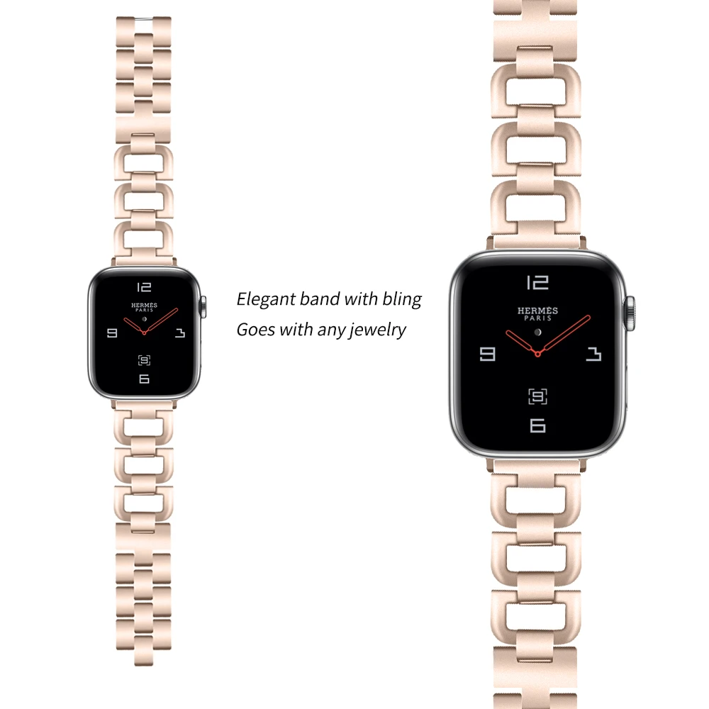 Обновленный ремешок для Apple Watch 38 и 40 мм 42 и 40 мм металлический сменный Браслет спортивный ремешок для Nike+ серии 3 серии 2 серии 1 - Цвет ремешка: Copper gold