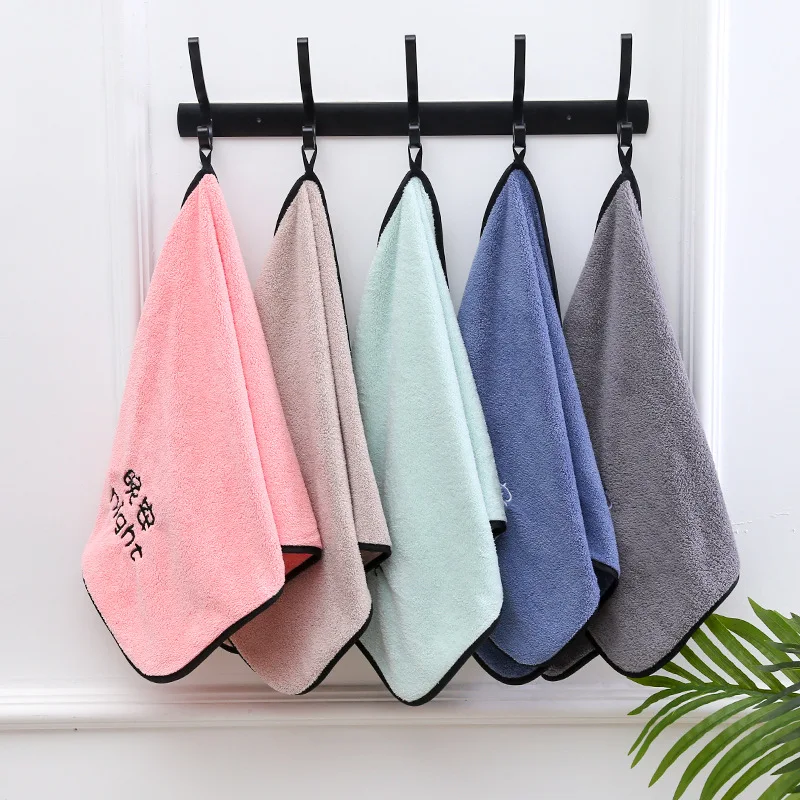 

35x75cm Coral Velvet Hand Bath Towel Super Absorbent Quick-Drying Washcloths Sports Handchief Household Bathroom Accessories