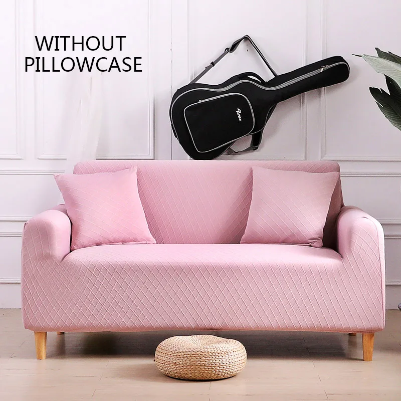 pink sofa cover Одноцветные Угловые чехлы для диванов для гостиной, универсальные эластичные 3D клетчатые чехлы для диванов, Стрейчевые чехлы для диванов 1, 2, 3, 4, 1 шт - Цвет: pink sofa cover
