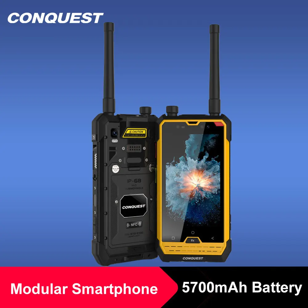 CONQUEST S1 IP68 Walkie Talkie прочный телефон 1D 2D бар/qr код сканер/RFID/NFC/OTG/IoT Интеллектуальный