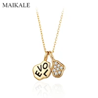 maikale cute love heart pendant necklaces for women cubic zirconia charms gold chain necklace fashion jewelry girls gifts