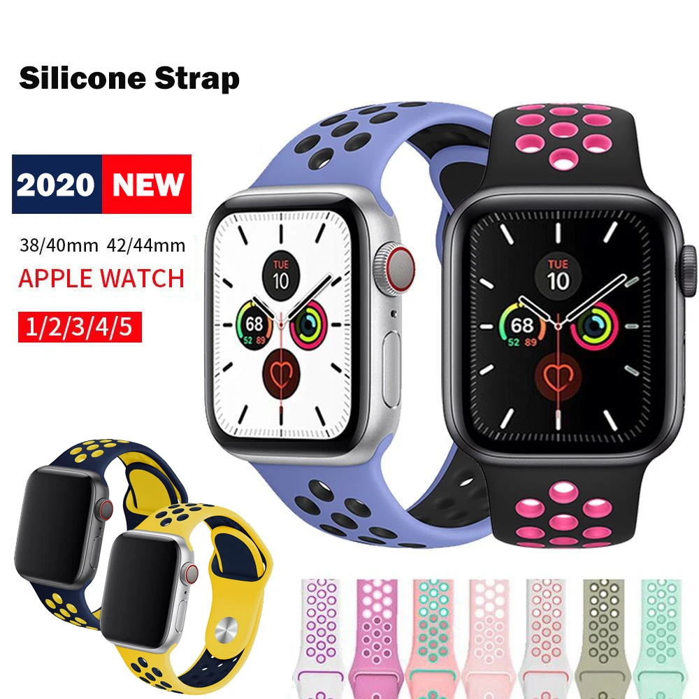Для Apple watch band 5 4 ремешок силиконовый 40 мм 44 спортивный браслет 42 38 для Watch iwatch 3 2