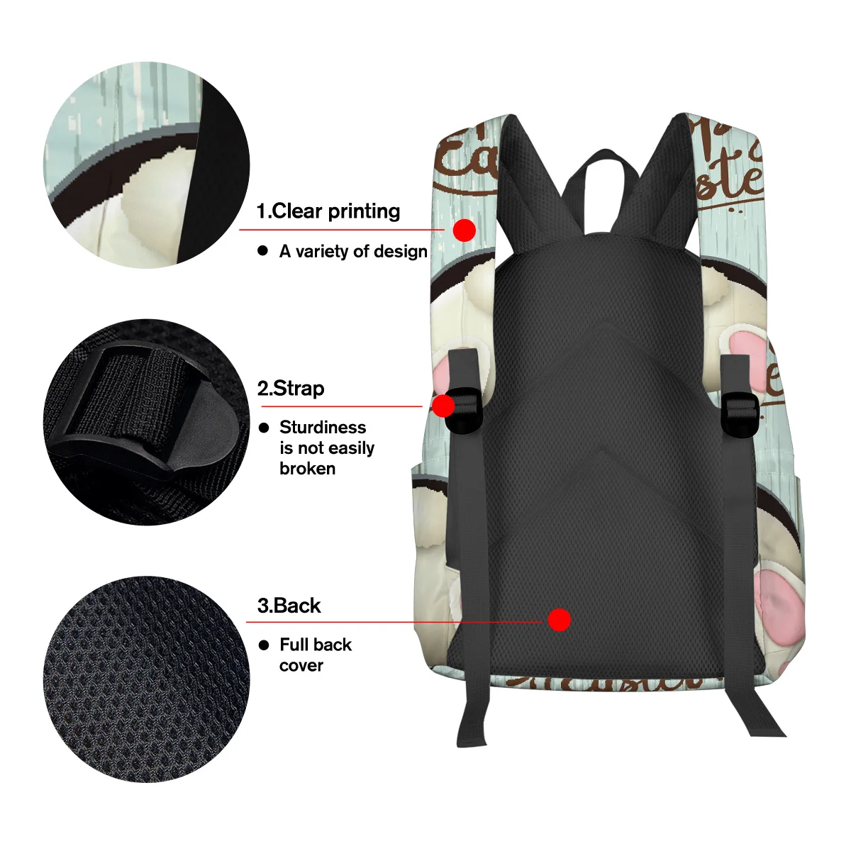 Пасхальный Банни праздник деревянные яйца милые животные юмористический рюкзак