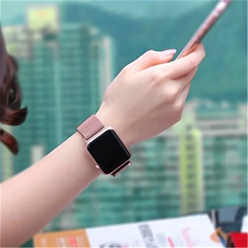 Apple watch металлический ремешок 44 42 мм для женщин ремни для applewatch Серия 3 4 iwatch ремешок 40 38 мм iphone часы полосы 1 2