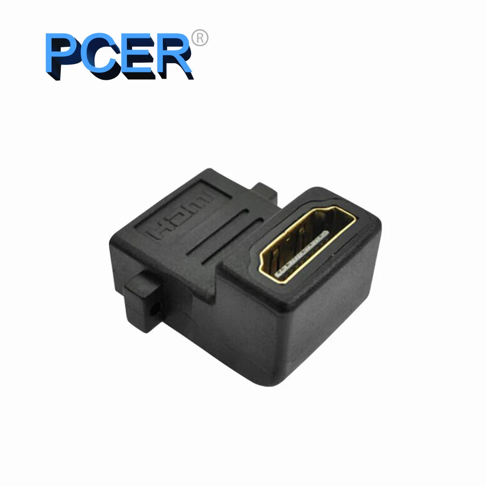 PCER HDMI адаптер под прямым углом 90 ° конвертер Женский к женскому адаптеру