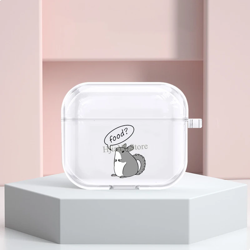 

Чехол с симпатичной шиншиллой для AirPods 3 2021, чехол для беспроводных Bluetooth наушников Apple Airpods 2 1 Pro, чехол