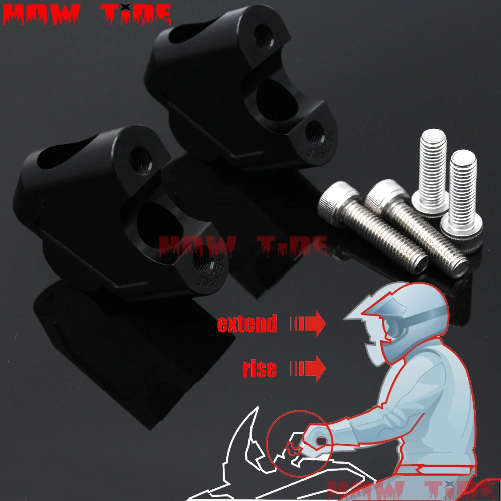 

Anodized 2 Inch Pivoting Motorcycle Handlebar Riser For 7/8" 22mm fat handleBars Clamp Universal