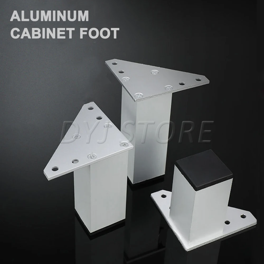 1/4 adet çok boyutlu Metal mobilya bacak kare alüminyum alaşımlı mobilya ayakları için yedek olarak TV standı dolabı çekyat bacaklar