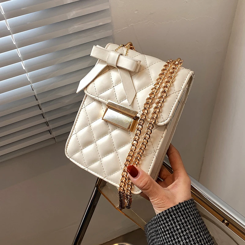 

Chain Bag Girl Bag 2021 New Fashion Net Red Bullet Square Bag High Sense Slant Mobile Bag