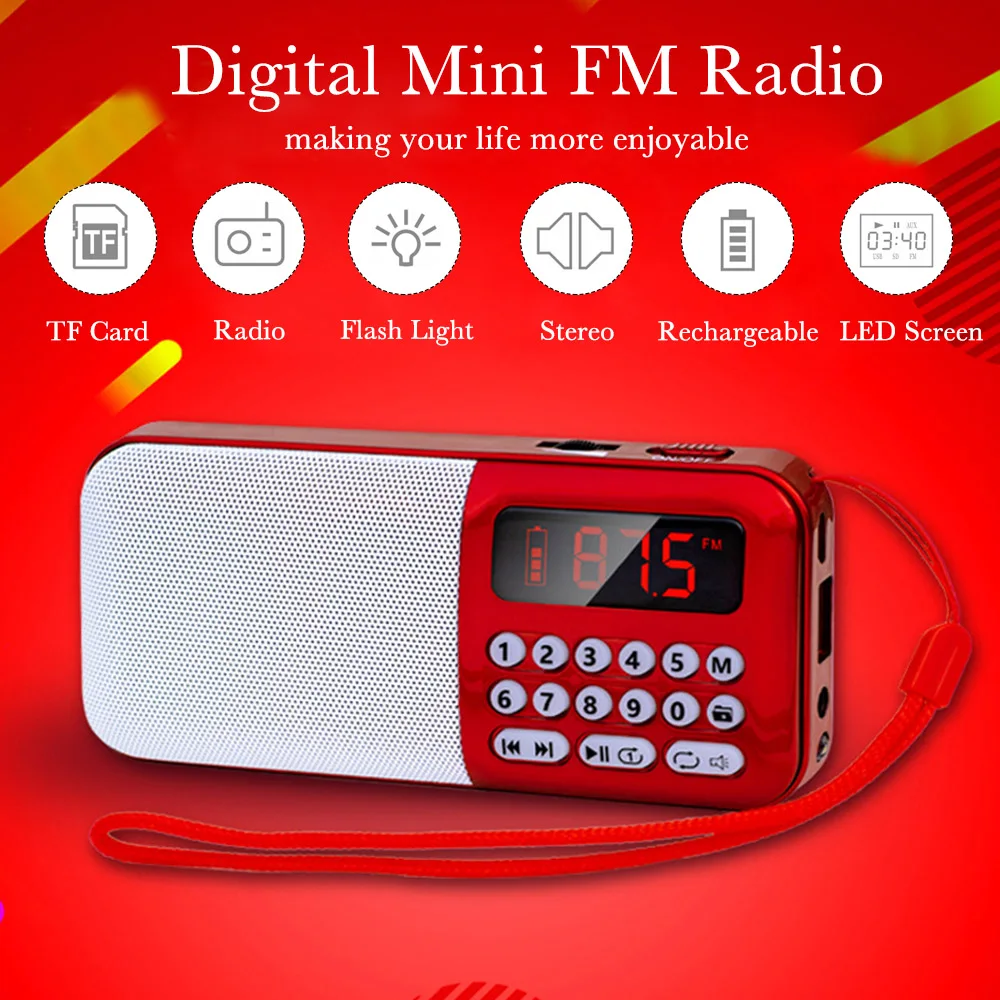 Портативный Y508 цифровой мини FM радио перезаряжаемые беспроводные колонки