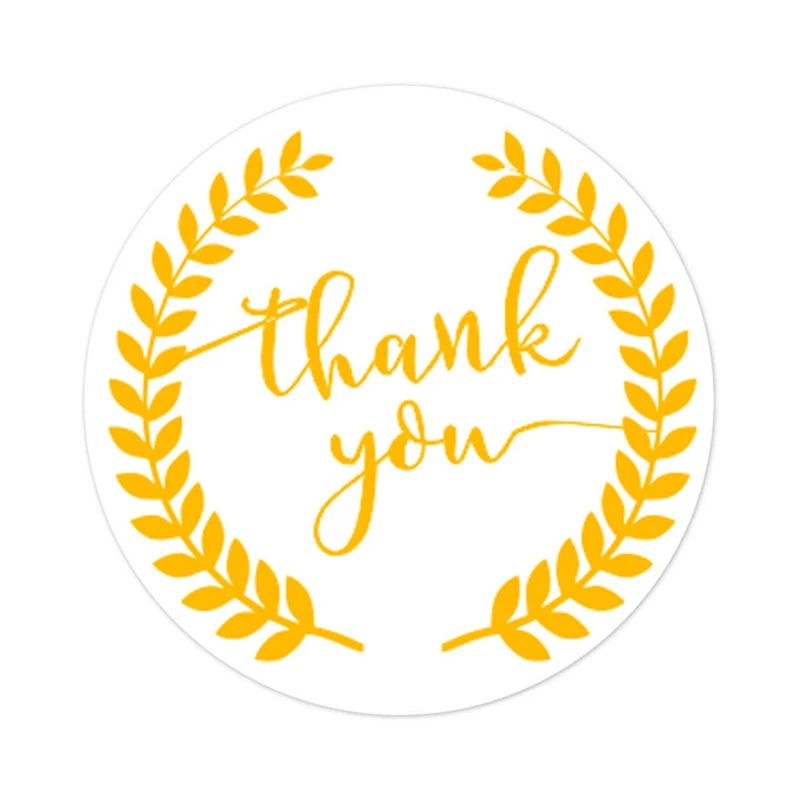 

50-500pcs labels thank you stickers seal label Golden olive branch custom sticker scrapbooking for gift decoration stationery