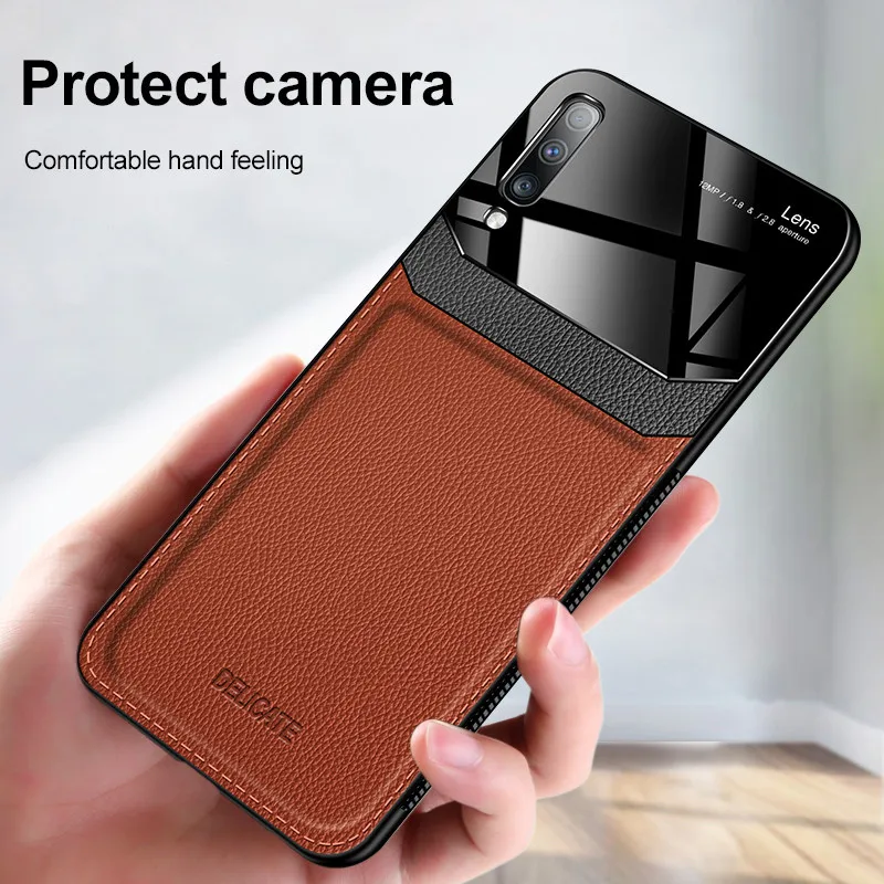 For Samsung Galaxy Note 8 9 10 Pro Case Soft Silicone TPU Leather Shockproof Phone Case for Galaxy A50 A70 Plexiglass Cover Copa