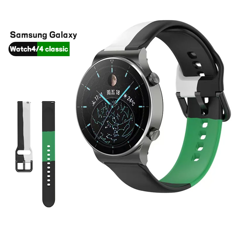 

Ремешок силиконовый для Samsung Galaxy Watch 4 44 мм 40 мм, браслет для часов 3, аксессуары для часов 4 Classic 42 мм 46 мм, 20 мм