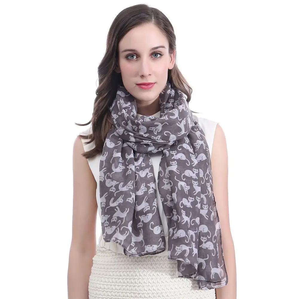 Cat Kitten Animal Print Women's Scarf Shawl Wrap Soft Lightweight for All Seasons |