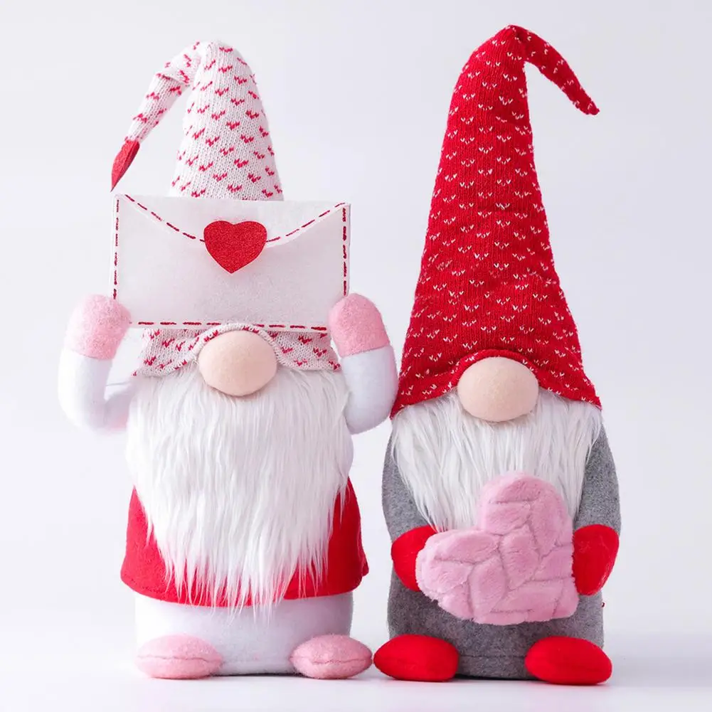 

Шведская плюшевая кукла Санта гном без лица карликовая кукла с конвертом в форме сердца подарок на день Святого Валентина кукла украшения Р...