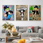 Печать на холсте граффити Монополия мужчина искусство на холсте Современная Абстрактная портретная Настенная картина для гостиной