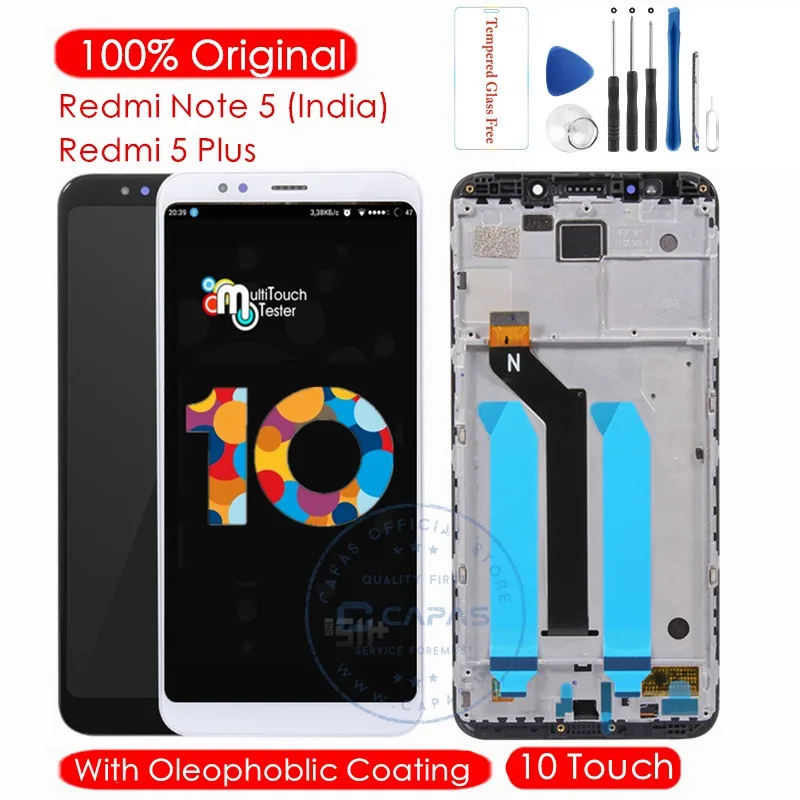 Для Xiaomi Redmi Note 5 Глобальный ЖК-дисплей+ рамка 10 сенсорный экран для Redmi 5 Plus ЖК-дигитайзер Замена
