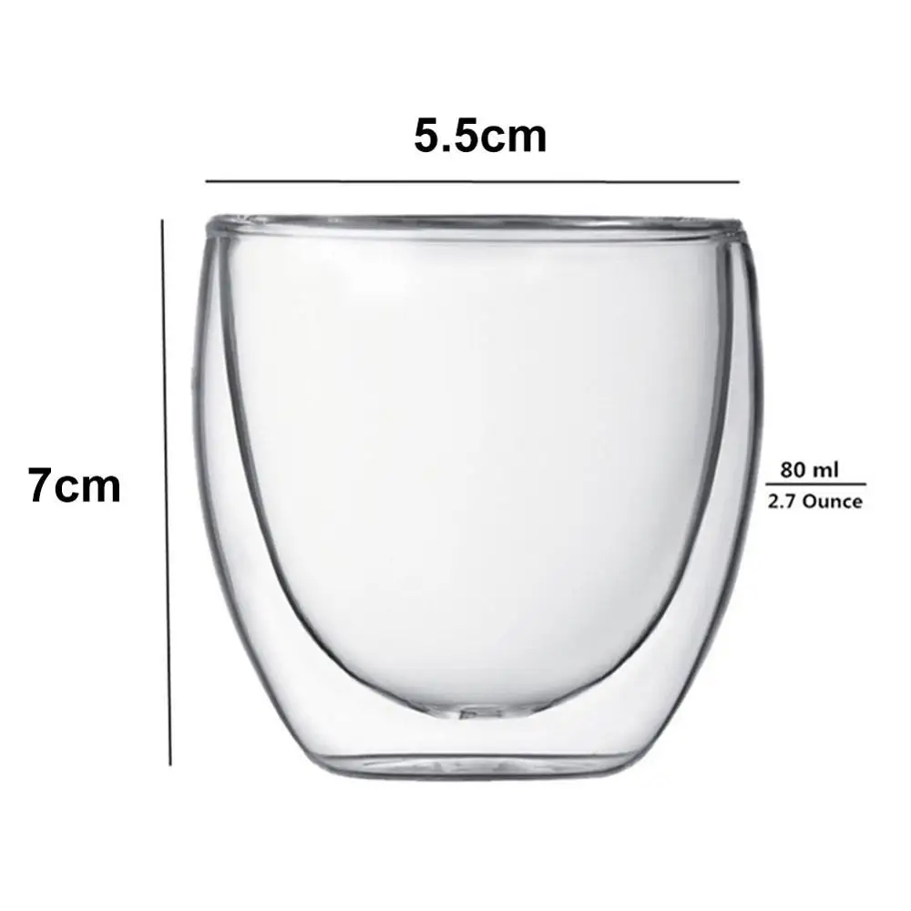 

New Heat-resistant Double Wall Glass Cup Beer Espresso Coffee Cup Set Handmade Beer Mug Tea glass Whiskey Glass Cups Drinkware
