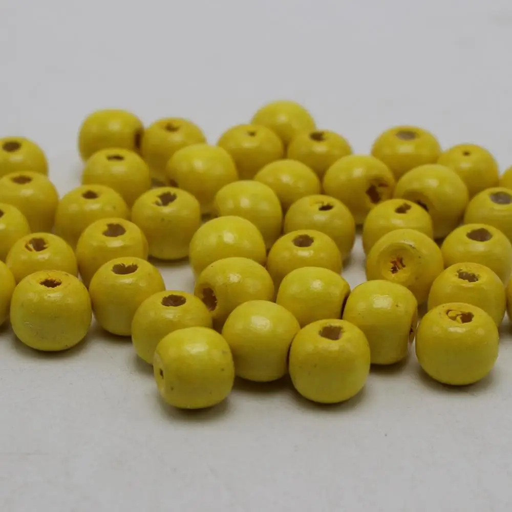 500 Yellow 8mm Round Wood Beads~Wooden beads | Украшения и аксессуары