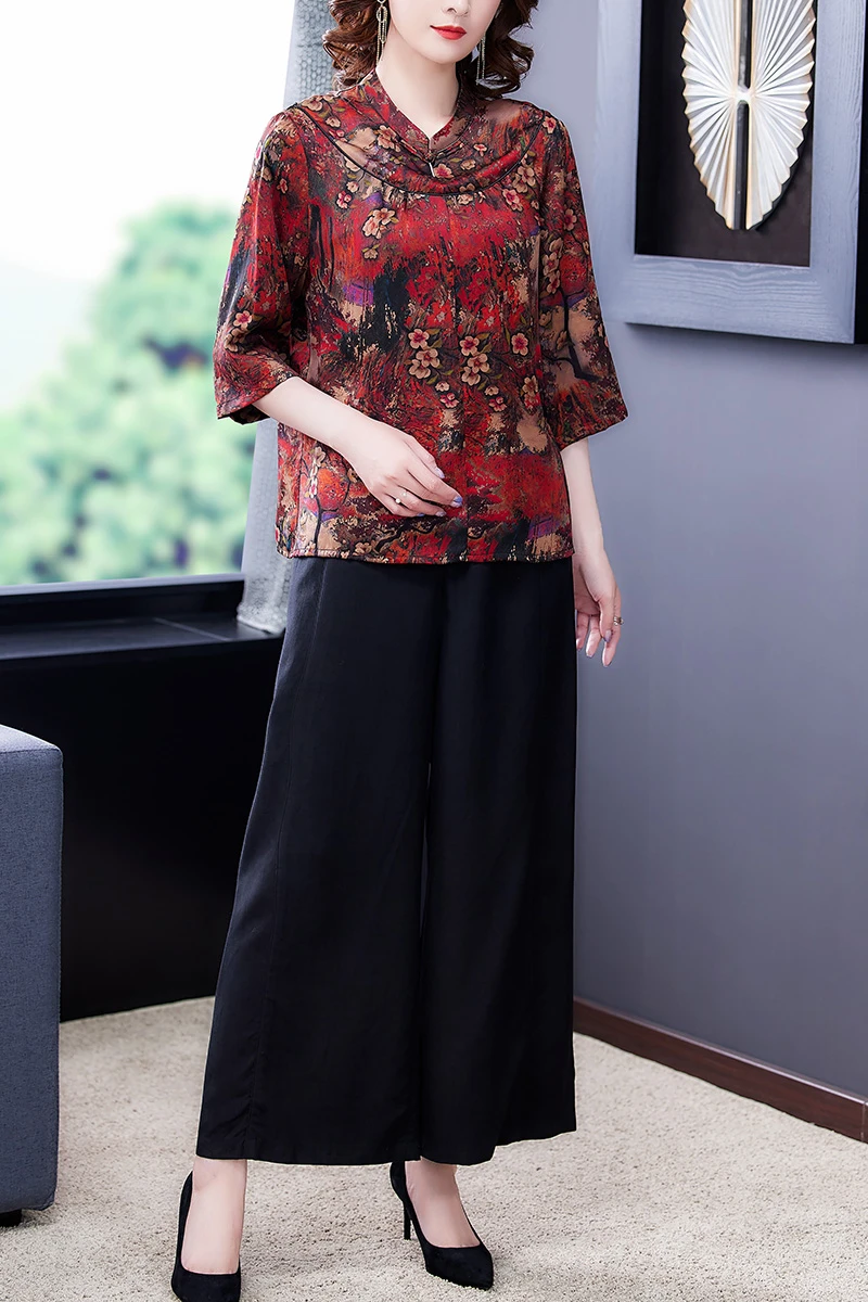 

COIGARSAM 4XL Plus Size Short Sleeve Shirt Womens tops Summer Single Breasted Stand Neck Women shirts Design And Color 8882