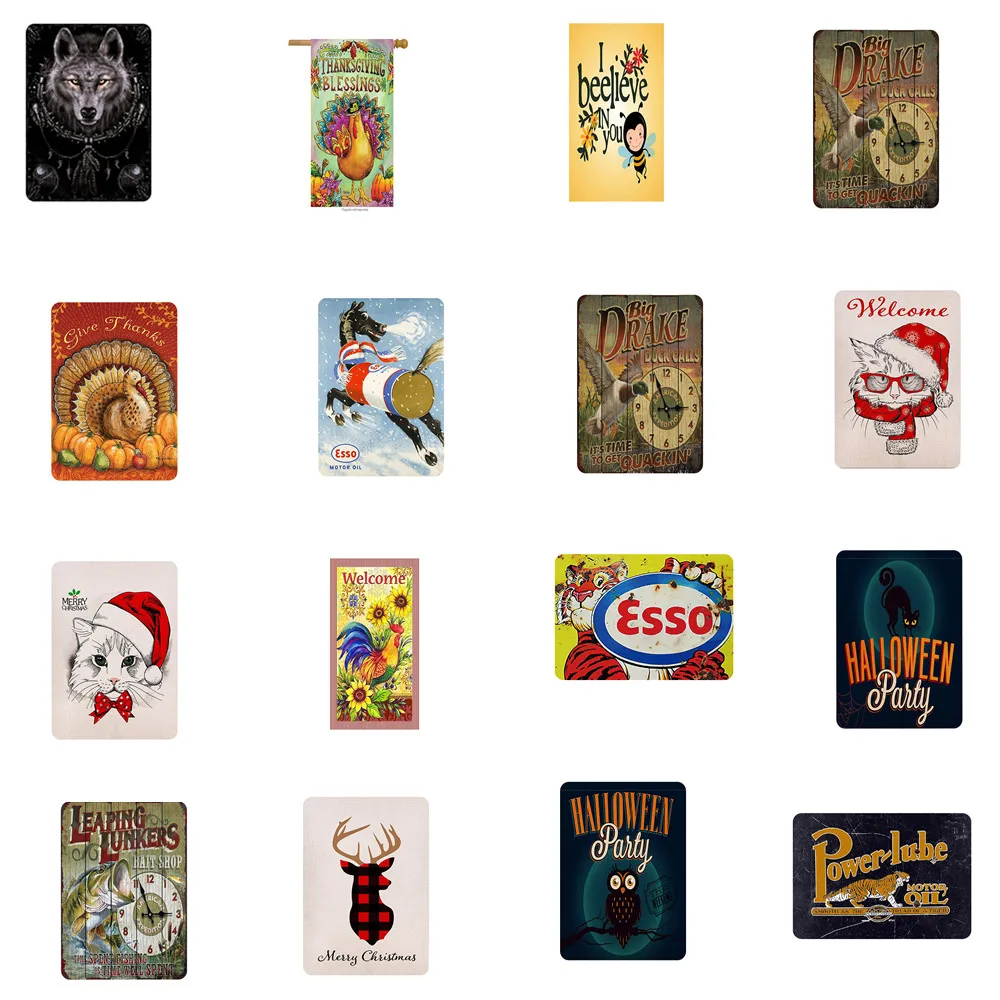 

Animal Poultry Poster Shabby Chic Vintage Metal Tin Signs Car Club Pet Shop Home Mural Iron Art Iron Painting