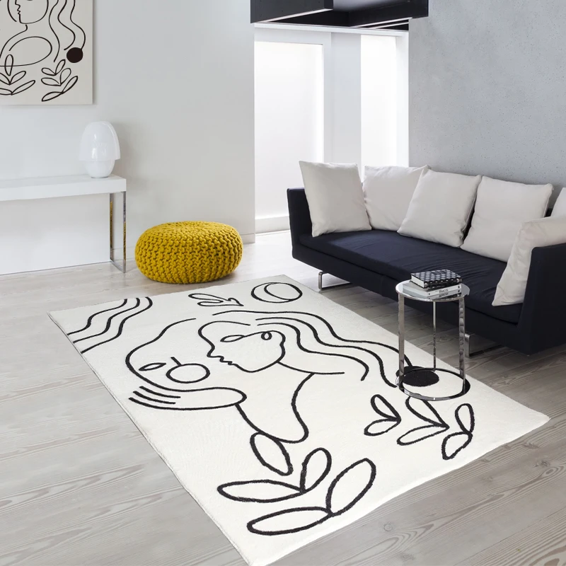 

Modern Nordic Abstract Carpet Rug Simple Living Room Decoration Doormat Entrance Door Carpet Rug Kids Room Dywan Welcome Mat