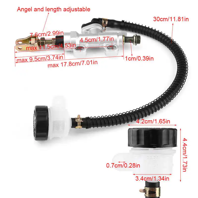

Rear Foot Brake Hydraulic Master Cylinder Pump Reservoir for Motorcycle Dirt Bike ATV Rear Foot Brake Pump