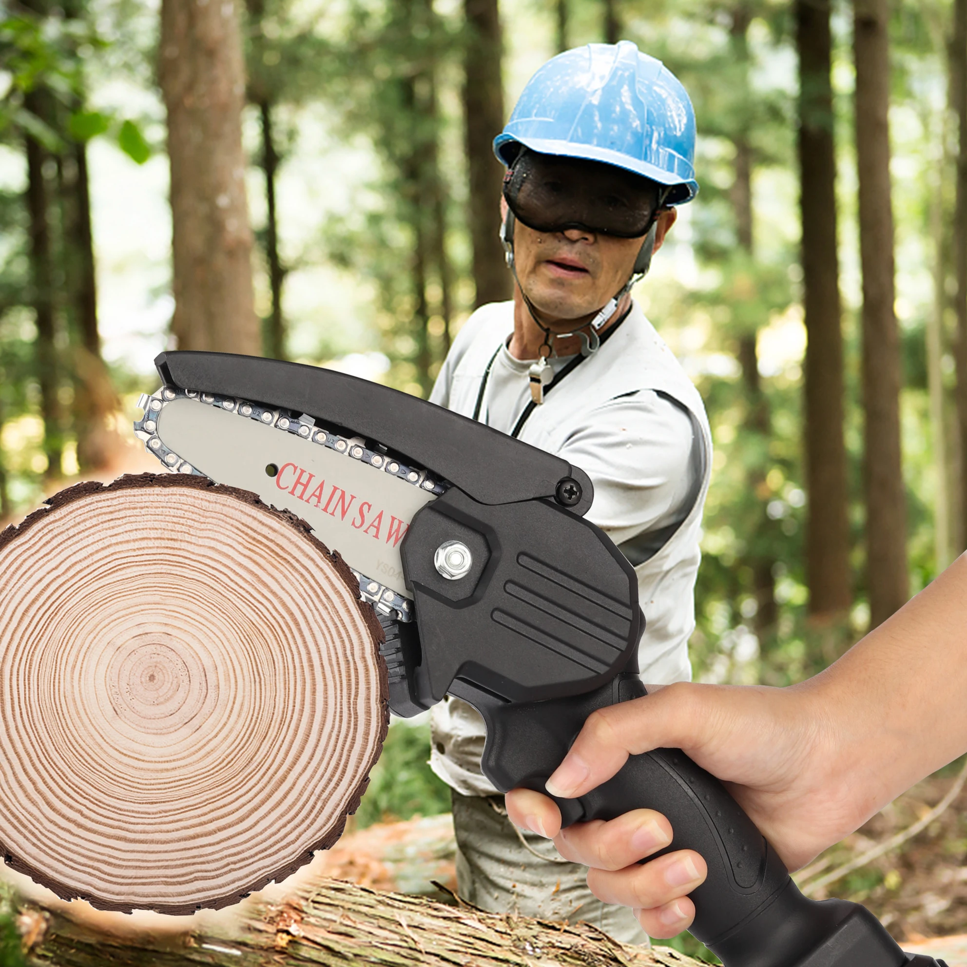 Электрическая цепная пила перезаряжаемая портативная электрическая для одной