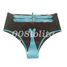 100% латексные сексуальные шорты Gummi светильник-голубого и черного цвета, новое нижнее белье 0,4 мм, размер детской одежды