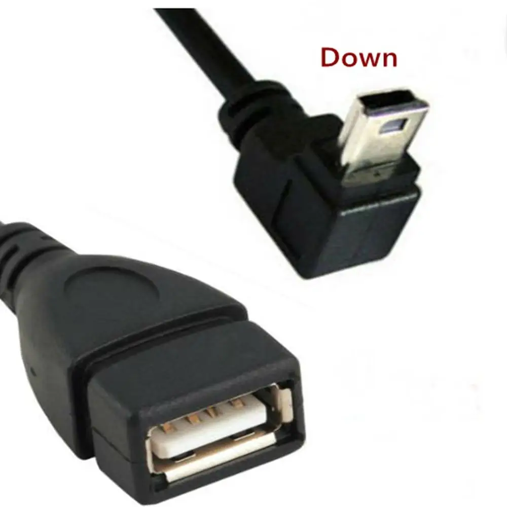 Адаптер otg с Mini USB на 2 0 25 см 5-контактный хост-кабель OTG углом 90 градусов для HTC Samsung