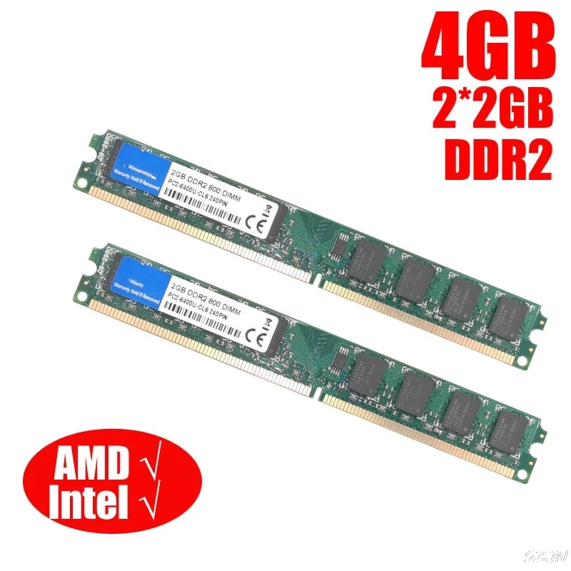 DIMM DDR2 800Mhz 4GB(2GB*2Pieces) PC2-6400U memory for Desktop RAM good quality and High Compatible