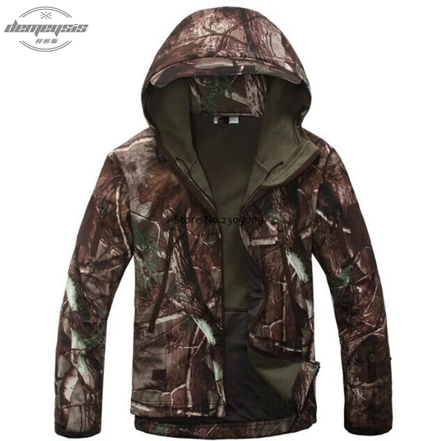 leaf camo jacket Военная Тактическая форма, водонепроницаемая, для охоты, кемпинга, альпинизма, туризма, спортивная куртка и штаны, мужские боевые тренировочные костюмы - Цвет: leaf camo jacket