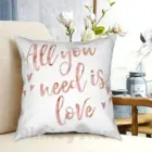 Все, что вам нужно, это любовь-розовое золото, Чехол на подушку, напечатанный дома, мягкая искусственная Обложка, все, что вам нужно, это любовь, жизнь, молитва, розовое золото