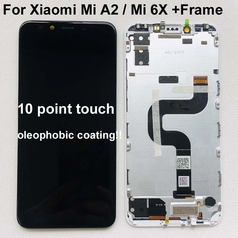 100% Новый оригинальный тест для Xiaomi Mi A2 MIA2 ЖК-дисплей дигитайзер сенсорный экран