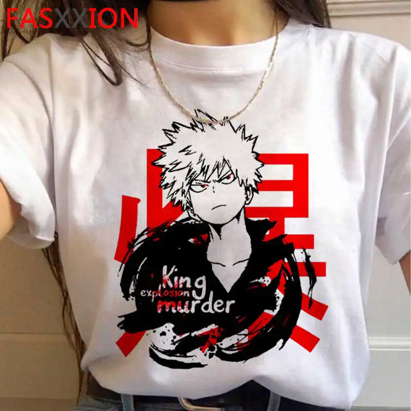 

My Hero Academia Bakugou Boku No Hero Academia tshirt summer top male vintage japanese 2021 white t shirt kawaii summer top