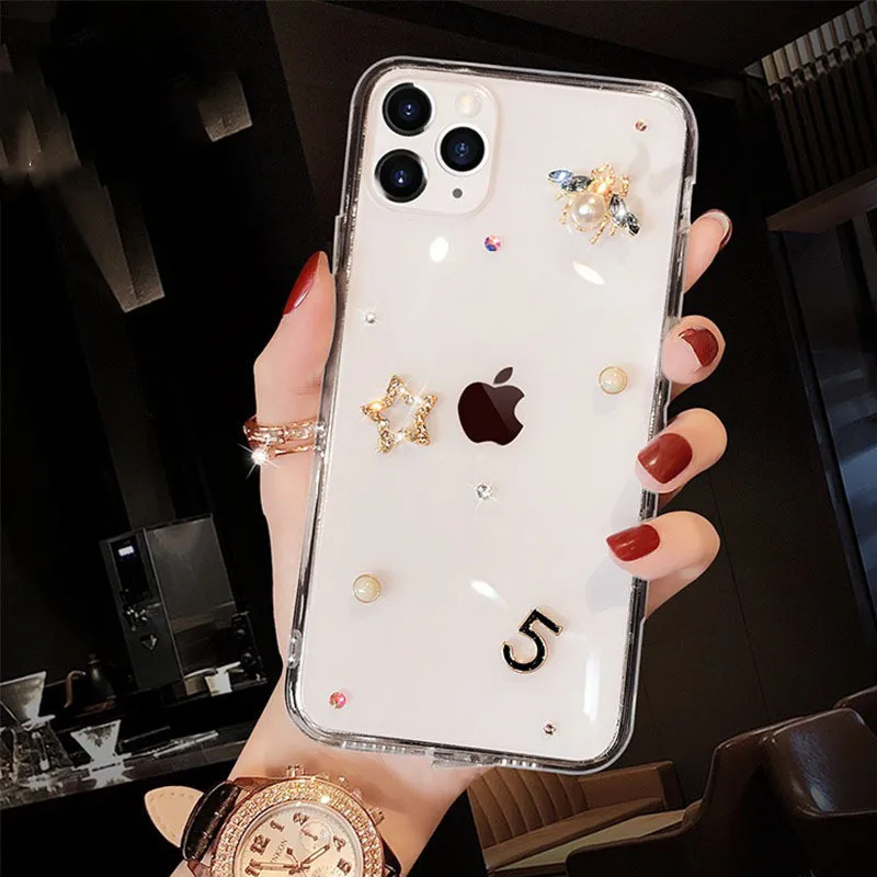 Роскошный блестящий прозрачный мягкий чехол для телефона из ТПУ со стразами Huawei