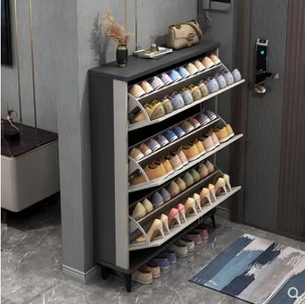 

Ultra thin shoe cabinet large capacity tipping bucket porch cabinet outside household door simple modern storage shoe rack