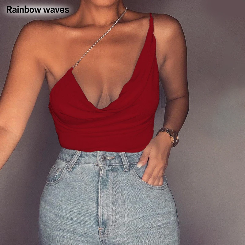 

Rainbowwaves Street Summer New Female Slim Fashion Corset Sexy Top Halter U-neck Low-Cut Tank Camisole Free Shipping