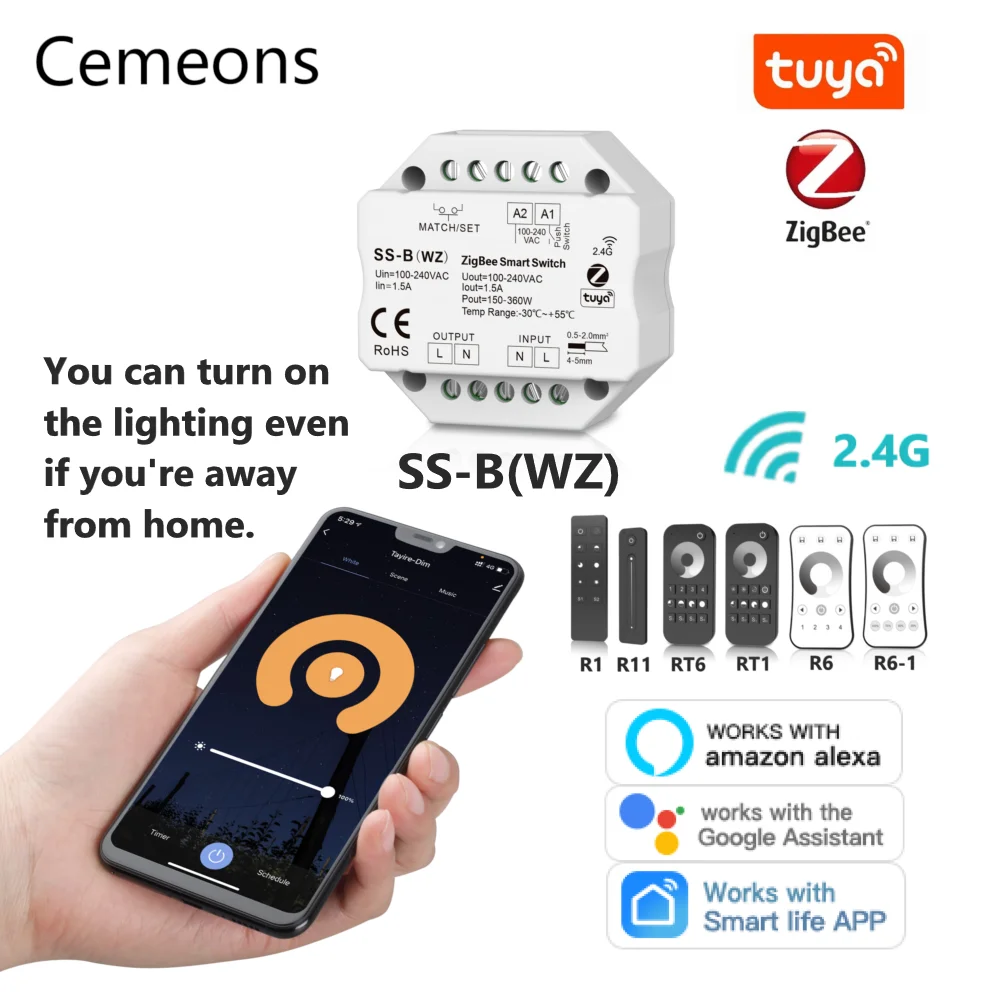 

Переключатель Без нейтрального переменного тока Tuya Zigbee, 110 В, 220 В