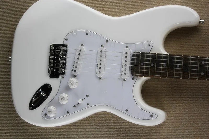 

Direto com branco de bordo para guitarra elétrica com 6 cordas st pescoço fretboard branco da fábrica